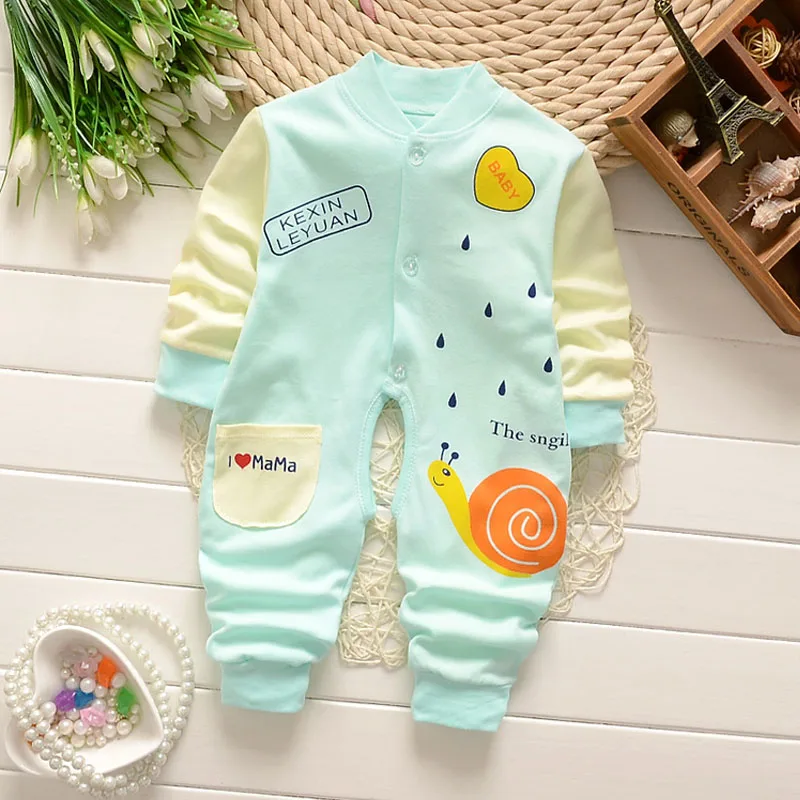 BibiCola Spring Newborn Baby Costumes Jumpsuit Toldder Children Pajamas Long Sleeved Romper Wear clothes suit | Детская одежда и
