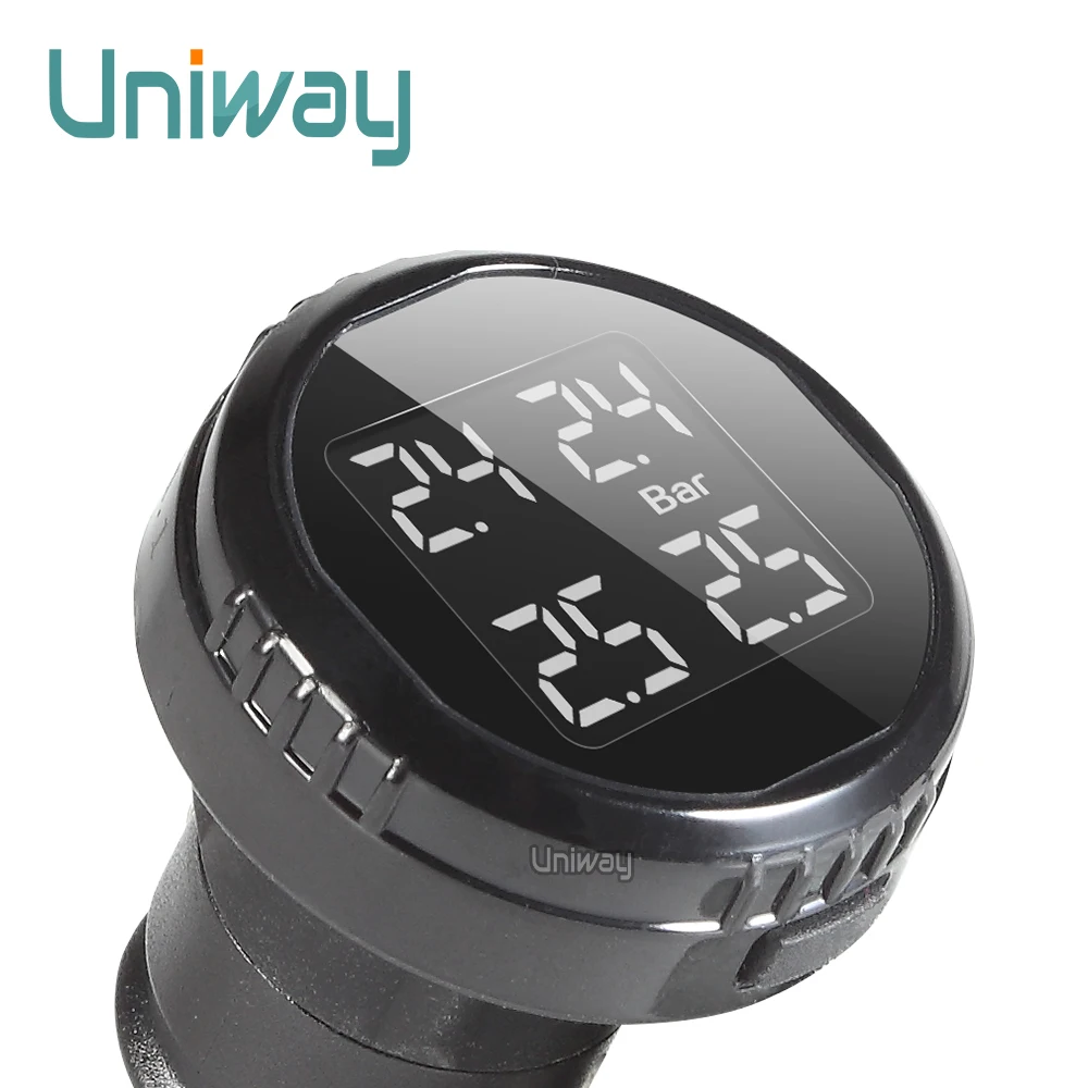 

uniway Car TPMS Tire Pressure Monitoring System Tyre Pressure Auto Security Alarm Systems cigarette lighter Digital LCD Display