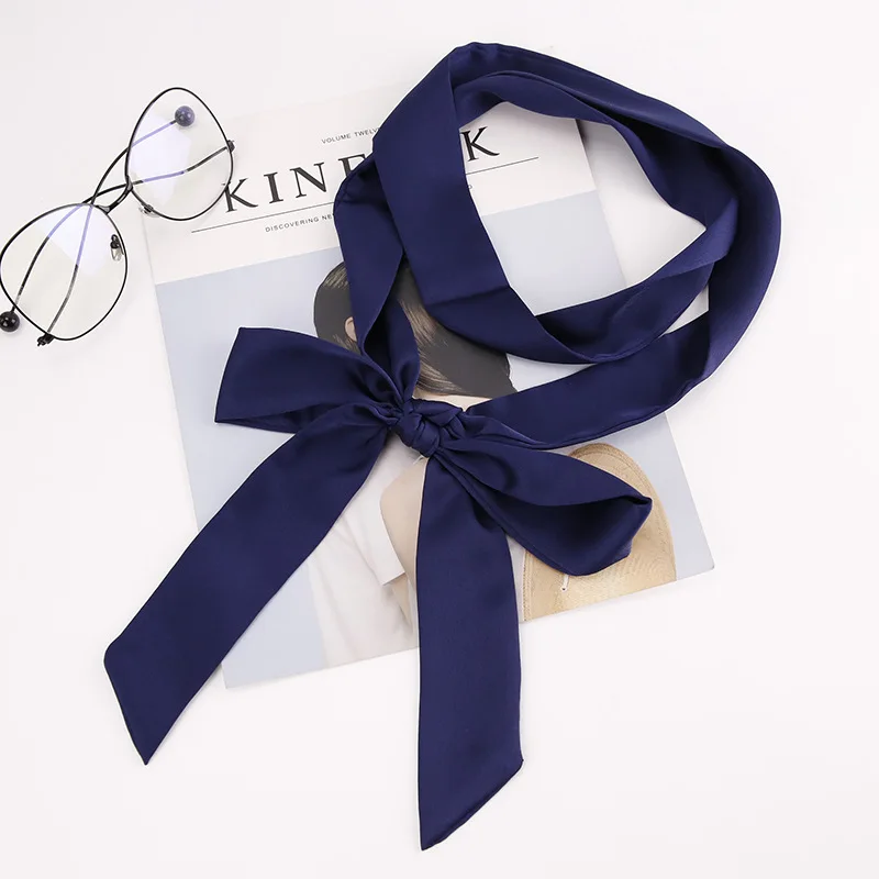 

Women Fashion Neckerchief Smooth Wrist Headband Lady Neck Head Long Thin Ribbon Skinny Scarf Wrap 2019 Spring Summer Trendy cute