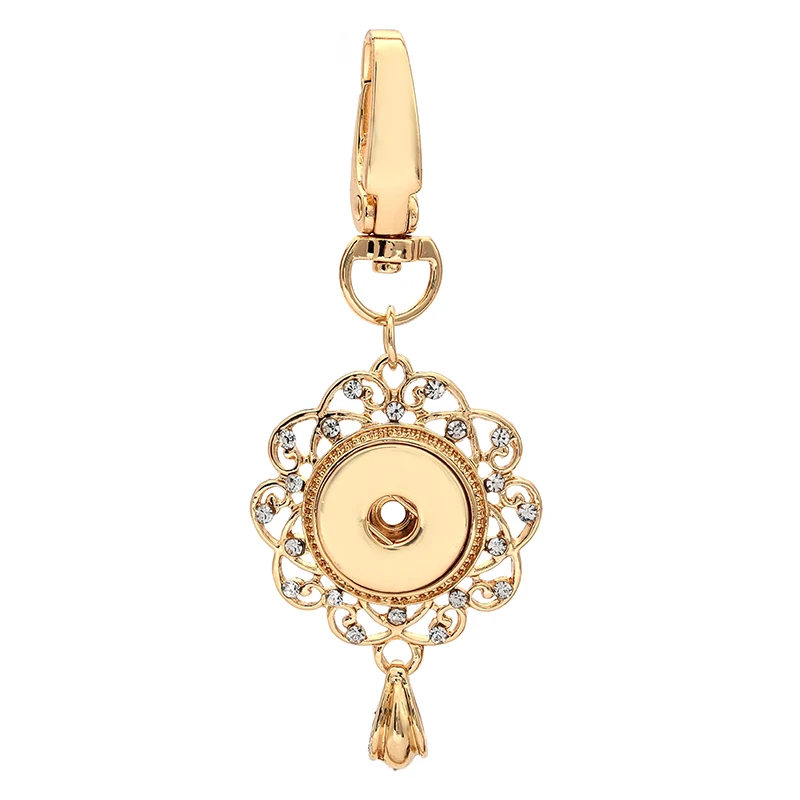 Buy Gold Flower Key Chains with Rhinestone Buttons