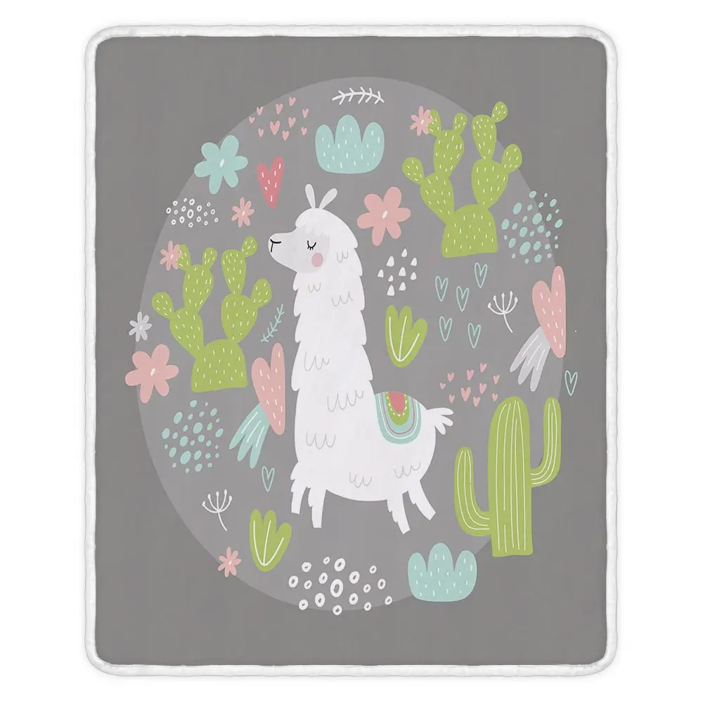 Фланелевое Одеяло Miracille с милым рисунком Альпака для комфортного теплого подарка на день рождения для детей - Color: 002