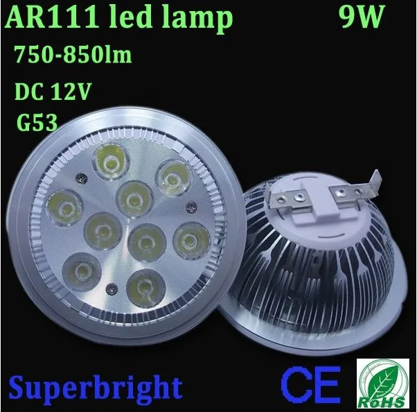 12v 9W AR111 Светодиодные лампы прожекторы G53 ES111 светодиодные наивысшего качества для