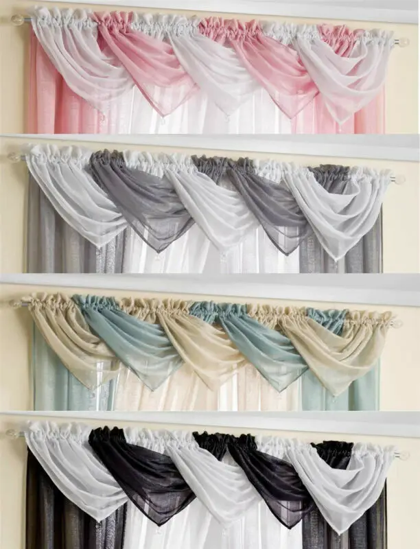 Voile Curtain Swags All Colours Pelmet Valance Net Curtains Voile 15 Types I 