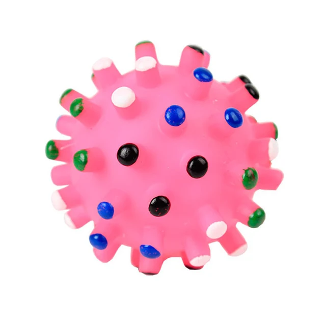 Small Dog Toys 7Pcs Colorful  Pet Puppy Squeaky Chews Squeaker Quack Sound Toy Pet Toy Ball For Dog Pet Teeth Training Dog Games