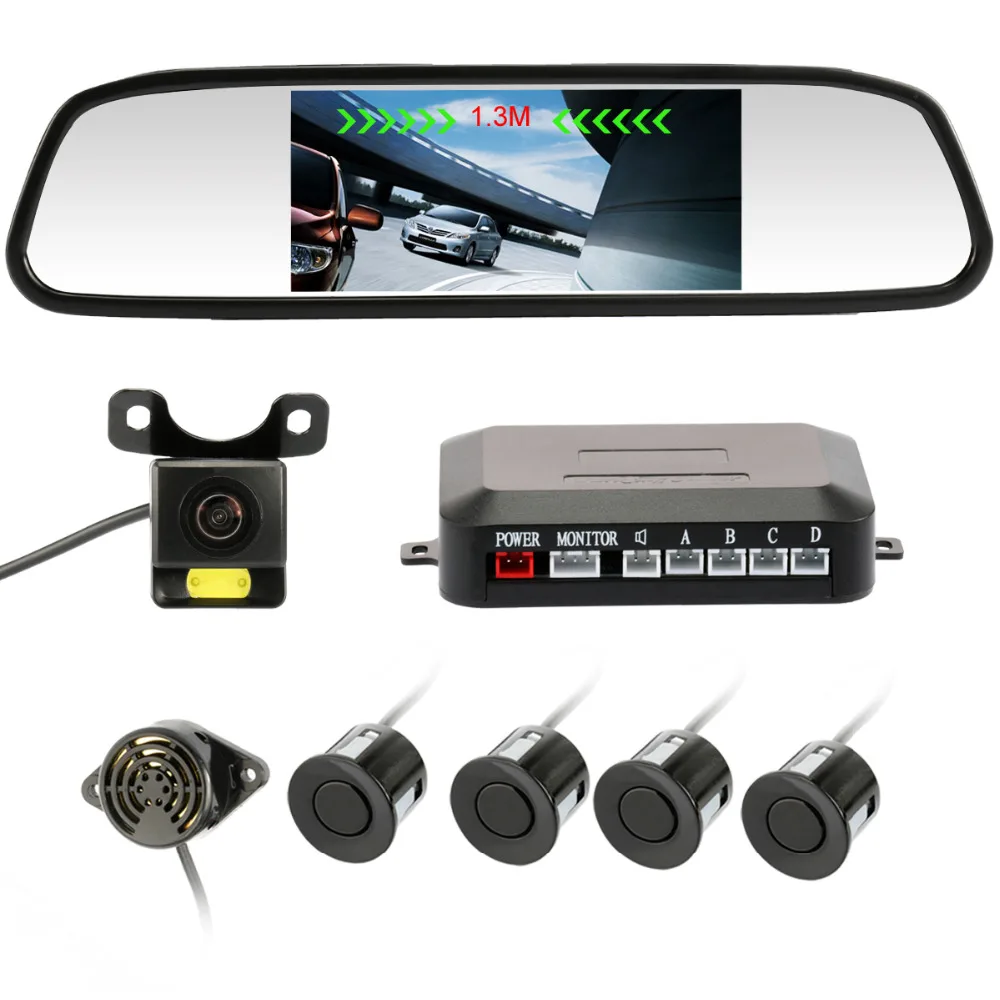 Accfly Car parking Sensor system 4 Parking Sensor Rear View Camera