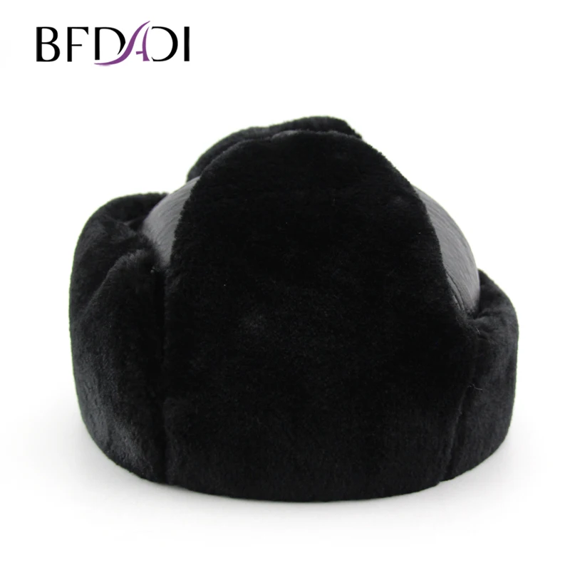 

BFDADI 2019 Winter New Arrival Bomber Hats Warm Thickened Ear Flaps Cap For Men Big Size Russian Faux Fur Hat