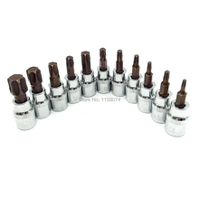 11 шт. 3/" квадратный ударный драйвер Torx Бит Набор отверток T10 T15 T20 T25 T27 T30 T40 T45 T50 T55 T60 звездообразный торцевой бит