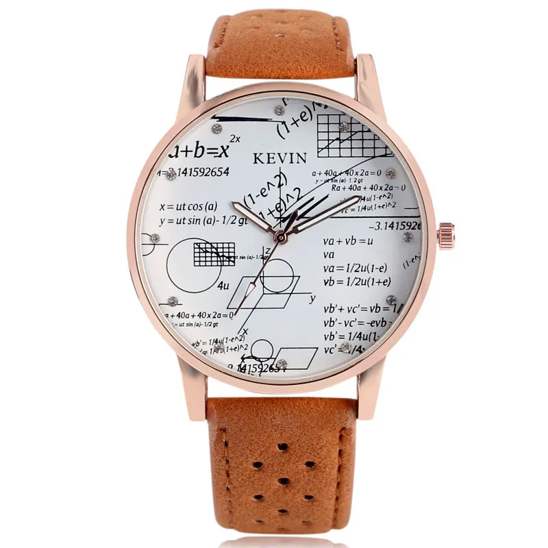 

Stylish Korean Style Men Watch Special Design Geometry Equation Sport Wristwatch Leather Strap Student Clock Relogio Masculino