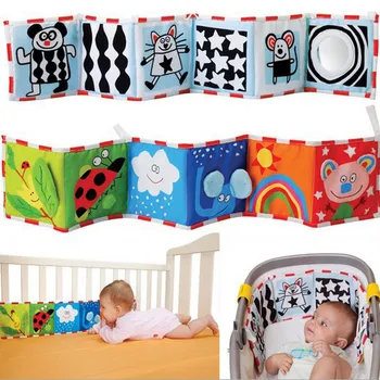 0-12 Months Newborn Crib Bed Baby Toys Soft Cloth Books Infant Colors/ Animal Early Educational Stroller Rattle Toys