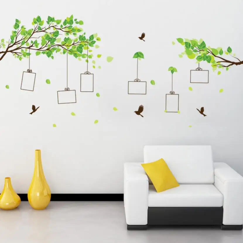 Korean Green Leaves Tree Photo Frame Wall Sticker Sweet Memory Record