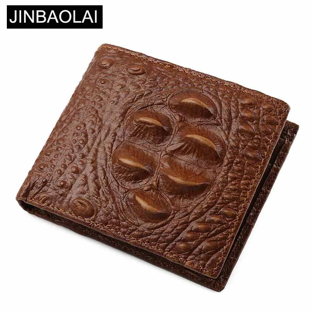 JINBAOLAI мужские кошельки из натуральной кожи Аллигатор карман для монет Короткий