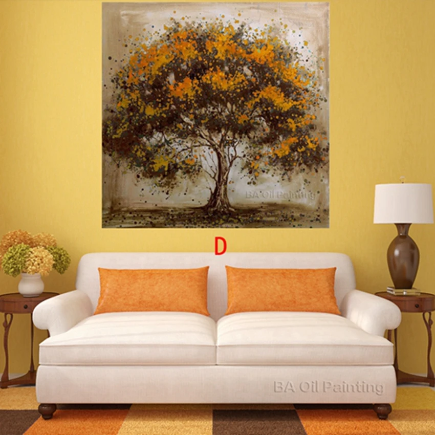 Hand-Made-Oil-Painting-On-Canvas-Tree-Red-Flower-Oil-Painting-Abstract-Modern-Canvas-Wall-Art