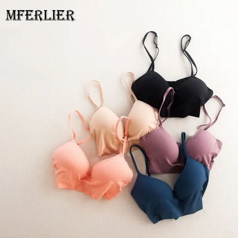 Mferlier Summer Thin Breathable Bras For Women Solid Wire Free
