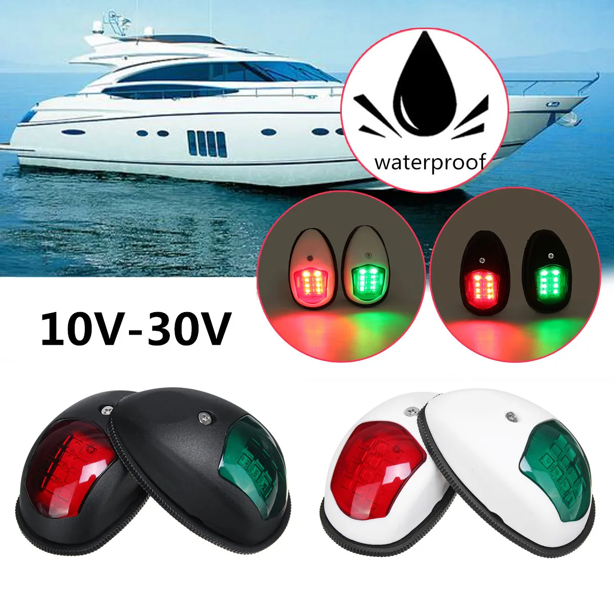 

1Pair 10V-30V Universal 8 LED Navigation Signal Light Lamp Warning Lighting For Marine Boat Yacht Truck Trailer Van