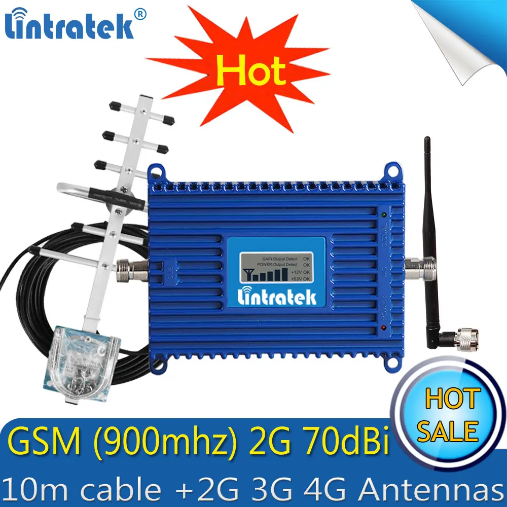 Lintratek Cell Phone 900mhz GSM Signal Repeater Booster Amplifier For Mobile with yagi antenna | Мобильные телефоны и