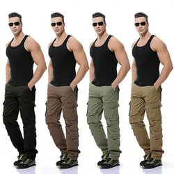 Мужские тактические штаны-карго Combat Army Military hiking Work повседневные брюки хлопок мульти-карманы стрейч гибкий размер 28-40 025