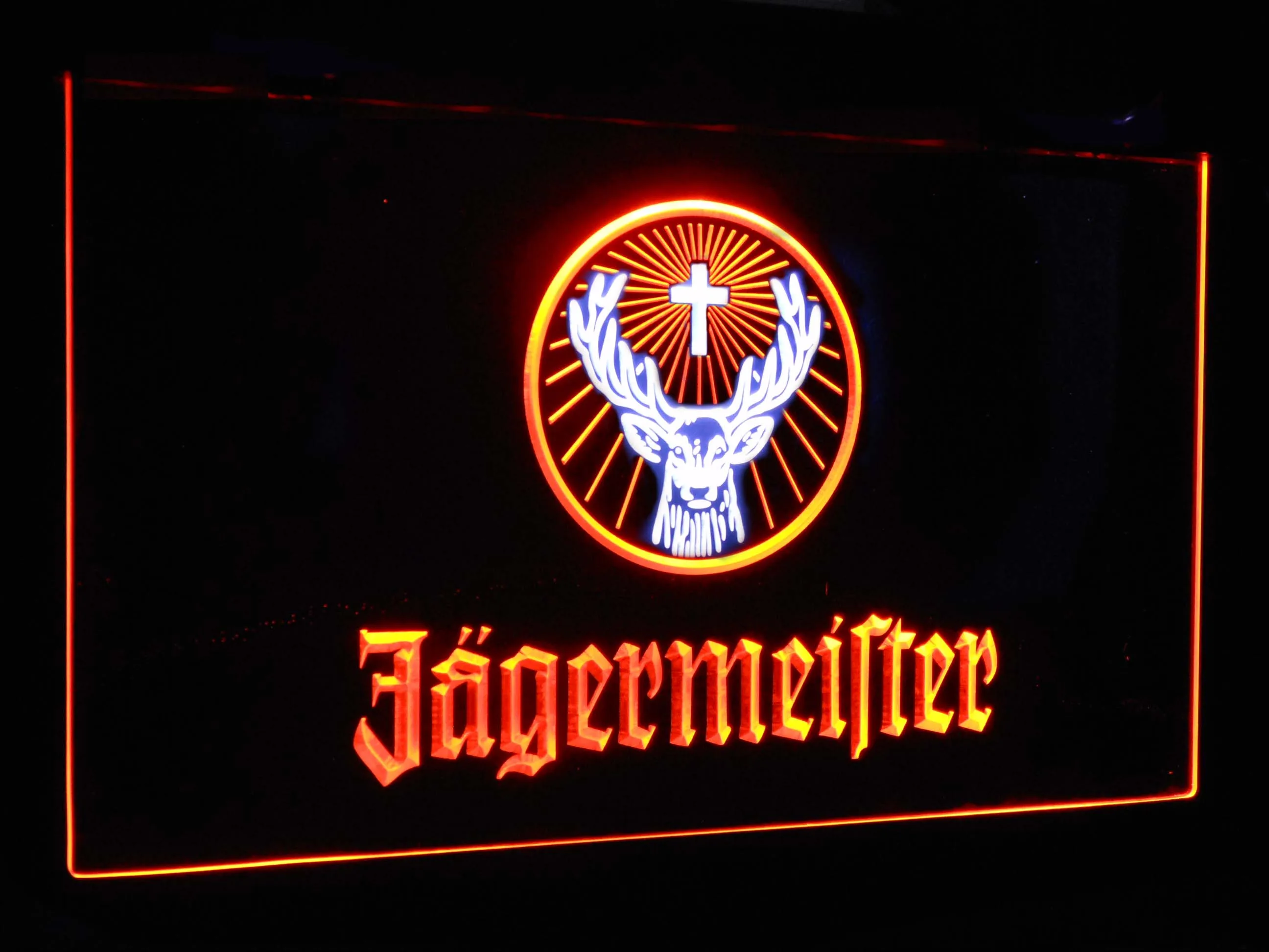 Jagermeister голова оленя двойной цвет светодиодный неоновый знак st6-a0288 - Цвет: White and Orange