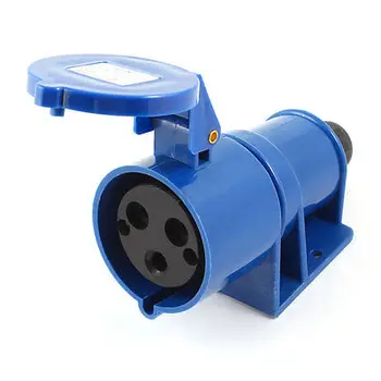 

32A Splash Proof IP44 IEC309-2 Industrial Panel Socket Blue Black