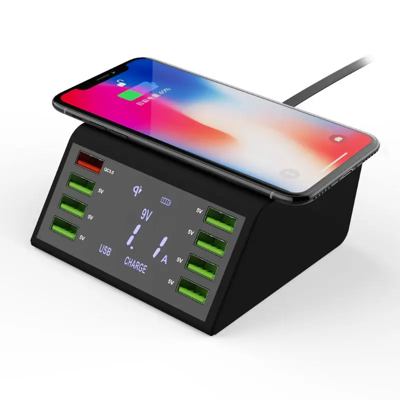 Быстрое зарядное устройство QC 3 0 зарядная док станция с 8 USB портами беспроводное