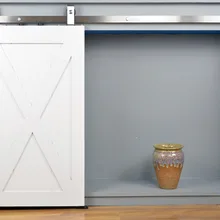 DIYHD 3" Нержавеющая сталь маленькая дверца сарая оборудование Топ крепление мини-кабина раздвижные двери сарая комплект для 1 двери(без шкафа