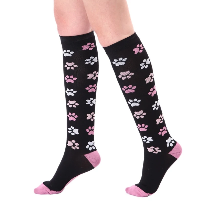 

Long Tube Compression Socks Women Men Colorful Printed Quick Dry Hosiery Outdoor Cycling Running Sport Socks New