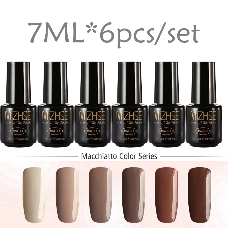 Гель лак для ногтей MIZHSE 7 мл Esmaltes Перманентный светодиодный набор французского