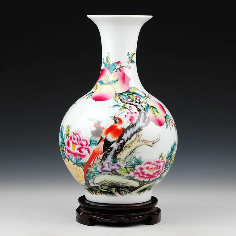 

1PCS Pottery pastel longevity vase flower and plug modern fashion living room decorative crafts ornaments LU604435
