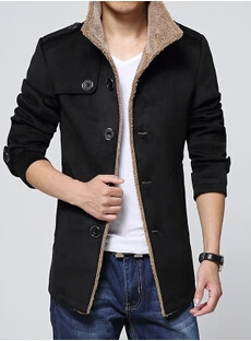 Новая осенне-зимняя мужская куртка средней длины мужское шерстяное пальто наивысшего качества Мужская Верхняя одежда Размер m-xxxl 90 - Цвет: black