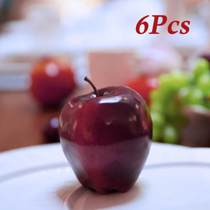 Искусственные красные вкусные яблоки Фрукты Пластиковые Круглые Искусственные Украшения Декор