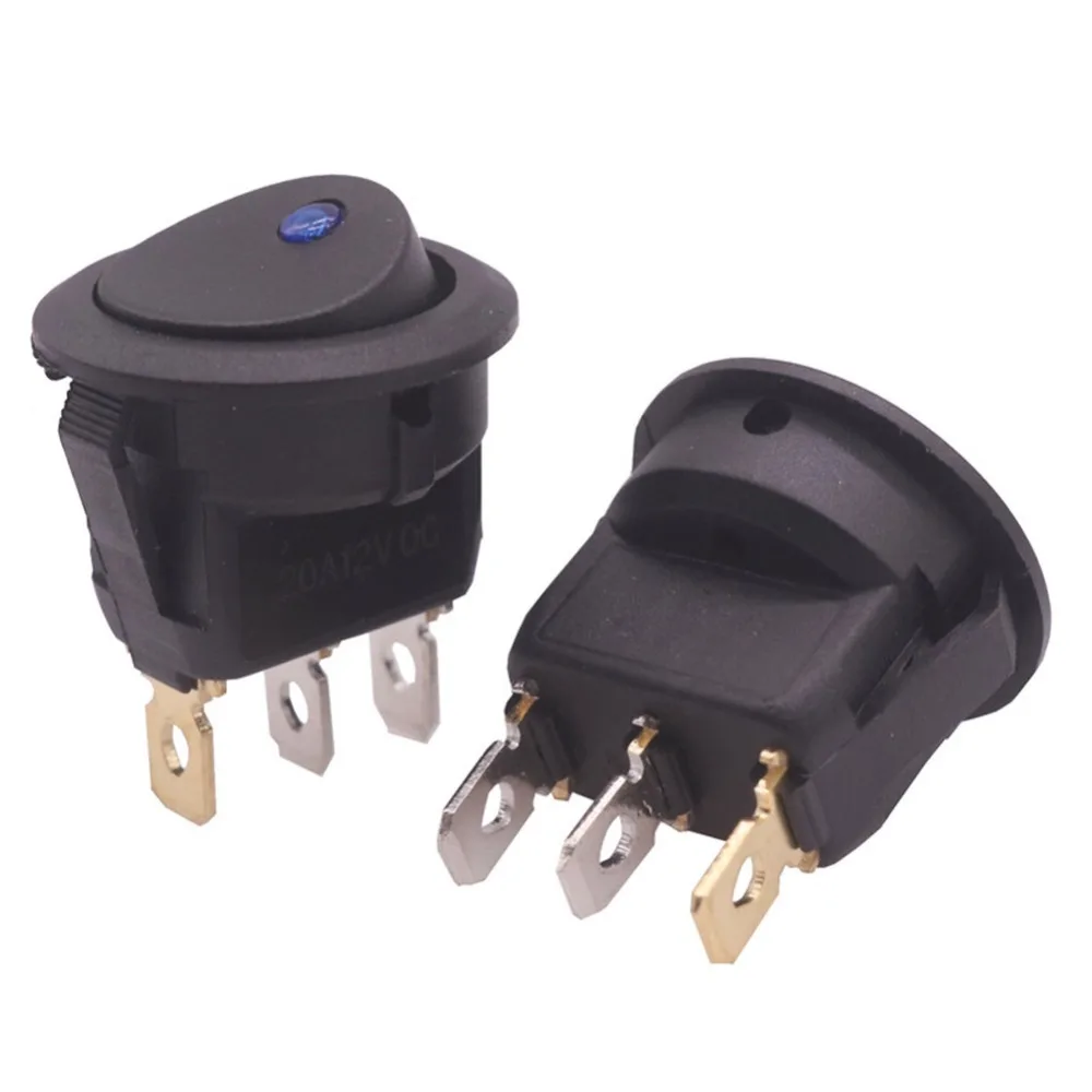 30 pcs 23 * 23 * 25mm 20A 12V DC Cat Eye Switch With LED Blue Lightin