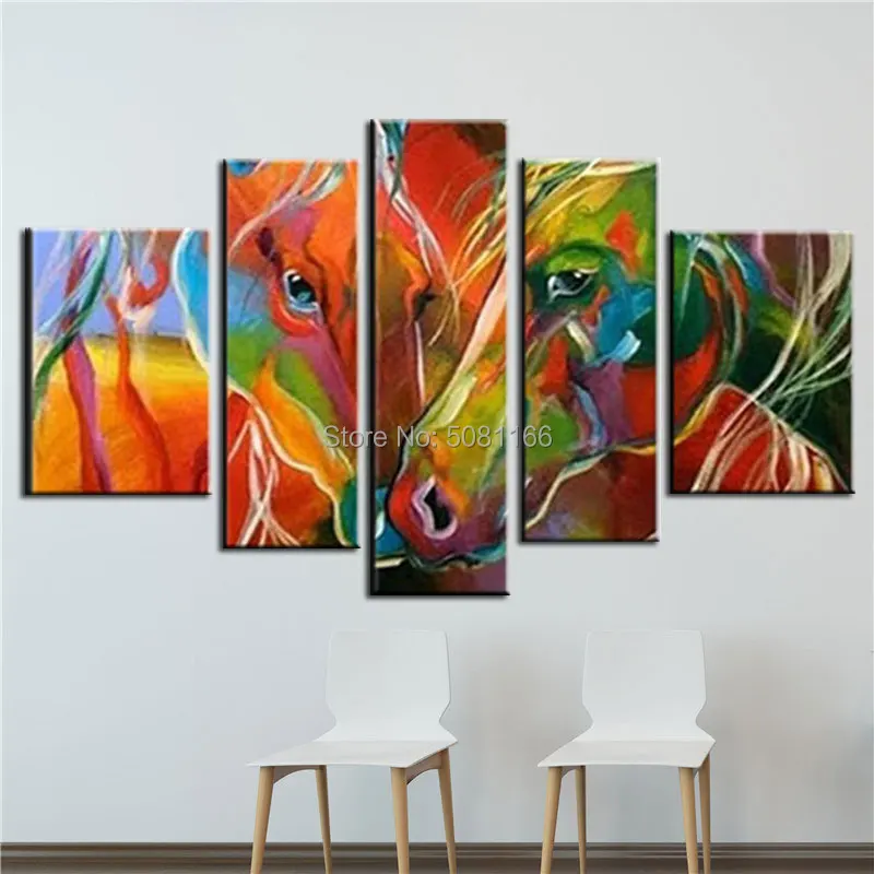 

Hand Made Oil Painting On Canvas colored zebra art Painting Modern pop Canvas Wall Art Living Room Decoration horse Picture