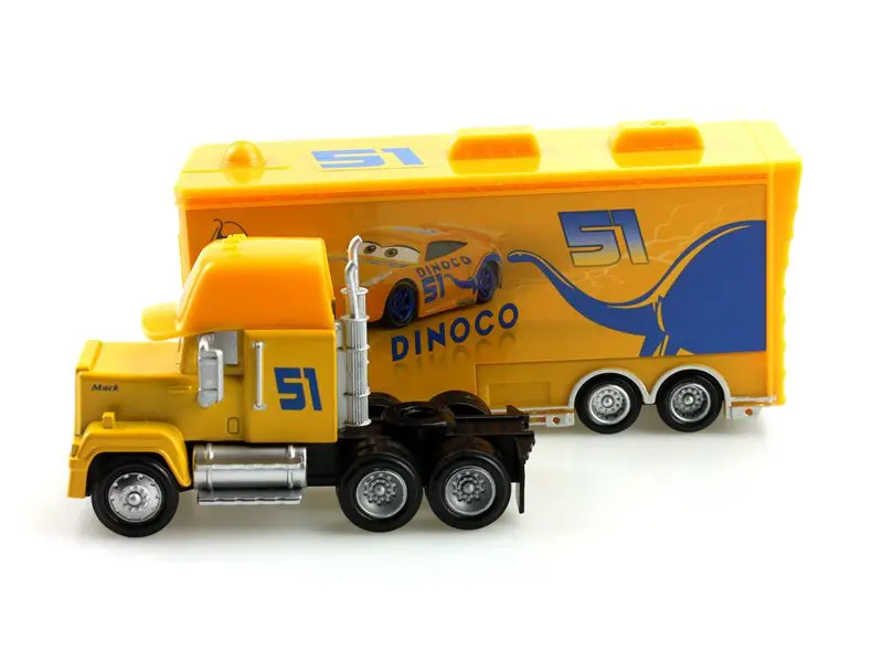 Disney Pixar Cars Mack Truck+ маленький автомобиль Dinoco Cruz Ramirez литая металлическая Игрушечная машина для детей, 1:55, свободная, новинка