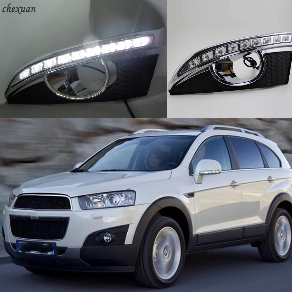 

CSCSNL 1 set For Chevrolet Captiva 2011 2012 2013 12V ABS LED DRL Daytime Running Lights Fog Lamp Cover Car- styling