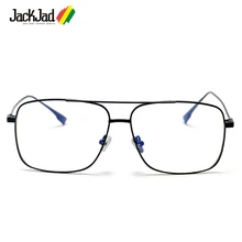 JackJad Винтаж квадратный металлический стиль двойной луч обычные очки унисекс очки для дизайна бренда рамки очки Oculos де Грау S31078