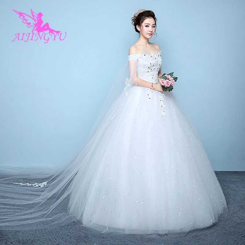 

AIJINGYU 2018 sexy free shipping new hot selling cheap ball gown lace up back formal bride dresses wedding dress WK207