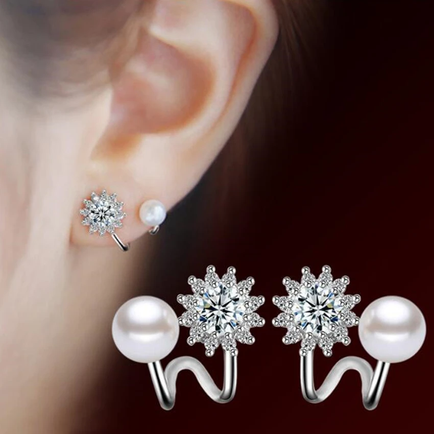 Star Earrings Jewelry Pearl NEHZY 925-Sterling-Silver Woman New Hexagram Temperament