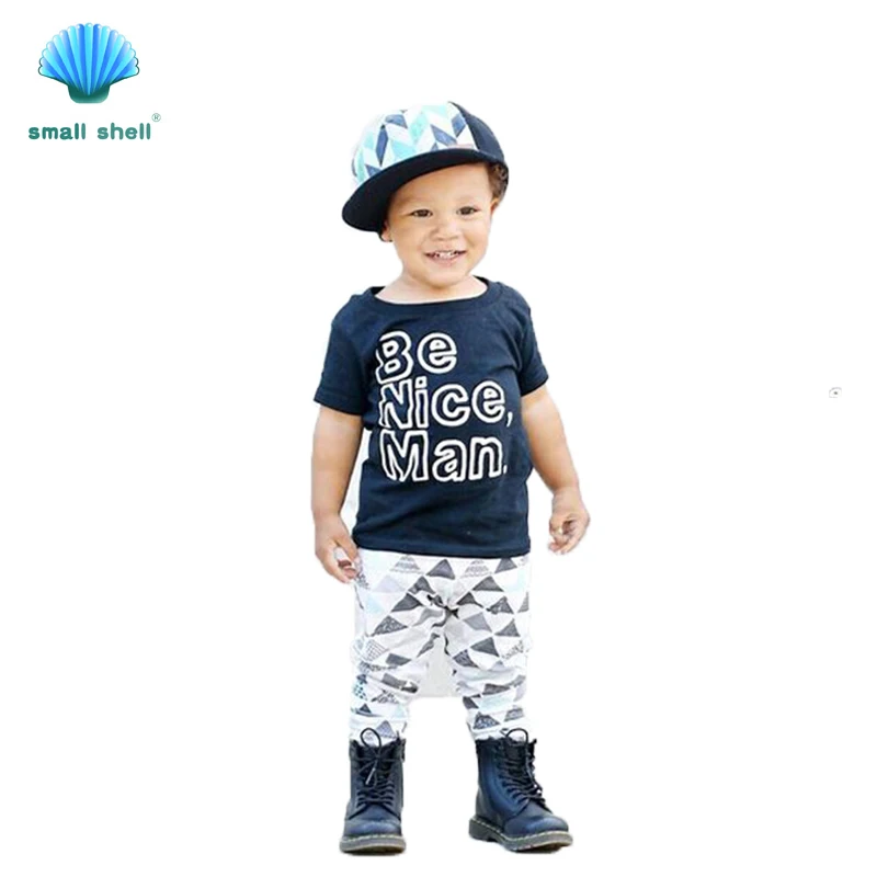 small shell 2016 summer style children kids clothing sets baby girls