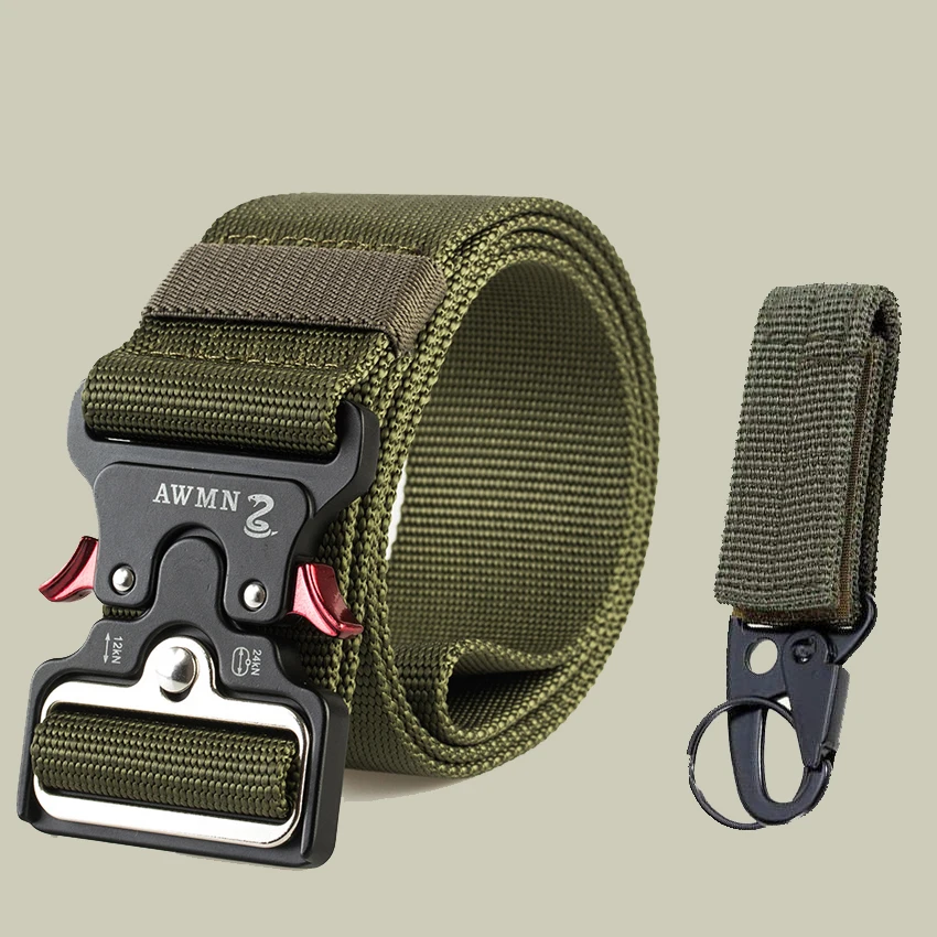 Army Green Match 4,8 см ширина мужской ремень нейлоновый тактический армейский ремень для брюк с металлической пряжкой холщовые ремни для тренировок на открытом воздухе Черный Военный поясной ремень - Цвет: Army Green Match