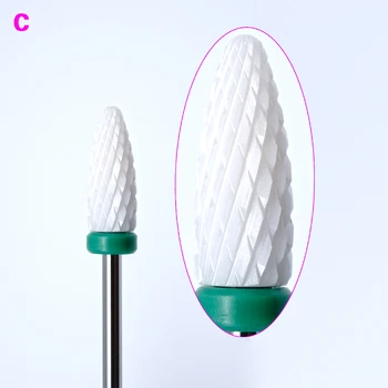 

3/32 Nail bit Ceramic Nail Drill Manicure Knife Foot Milling Cutter Gelling Electrode Manicure Device Flame Ceramic Nail Drill