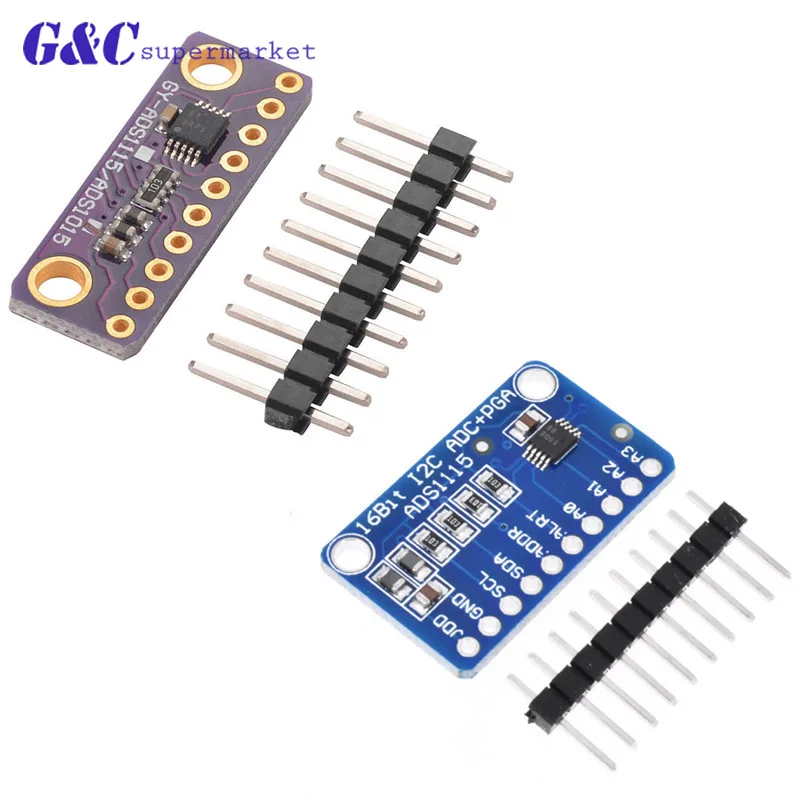 Макетная плата 12/16 бит I2C 4 ch ADS1115/ADS1015 фиолетовая для Arduino|Интегральные схемы| |