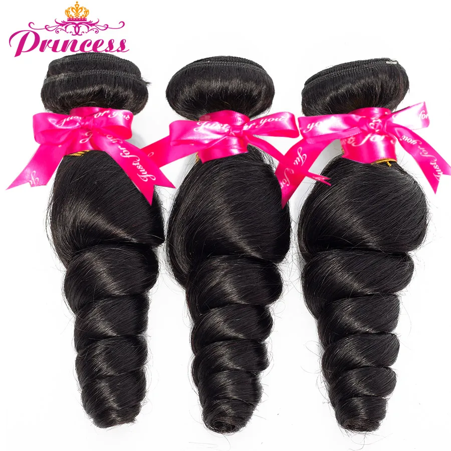 Beautiful Princess Hair Loose Wave Bundles Natural Color Brazilian