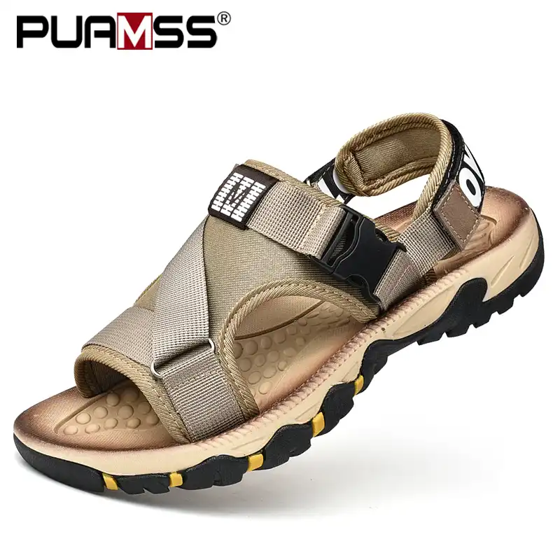 جديد 2019 صندل رجالي صيفي غير رسمي مواد طبيعية صندل شاطئ منسوج للرجال بسعر جيد Aliexpress