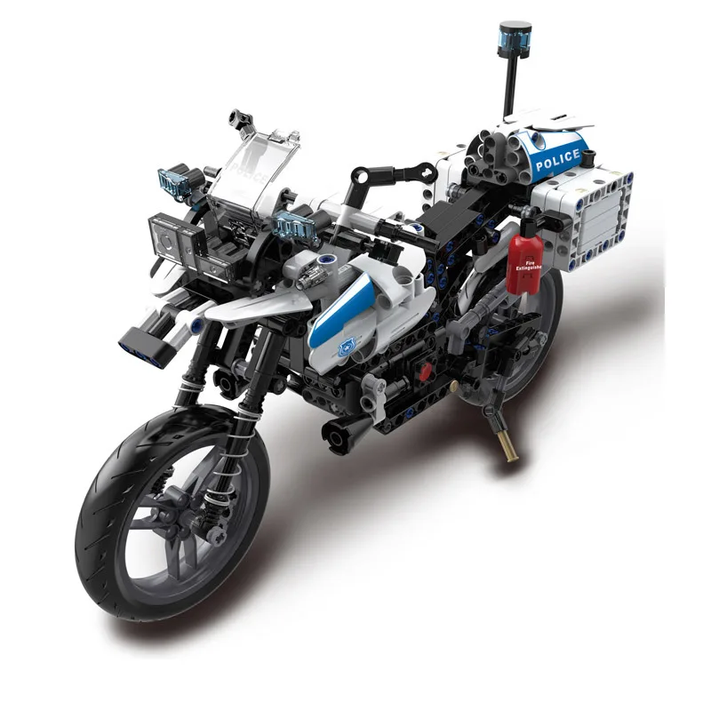 

RC Toys City Police Patrol Motorcycle DIY Sets Motorbike with light car Toys For kids baby birthday gifts