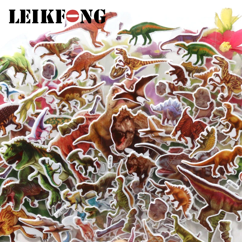 

20 Style Random 5sheets/set 3D Dimensional Dinosaur Stickers for Kids Toys Home Wall Decor Cartoon Mini Sticker Fridge