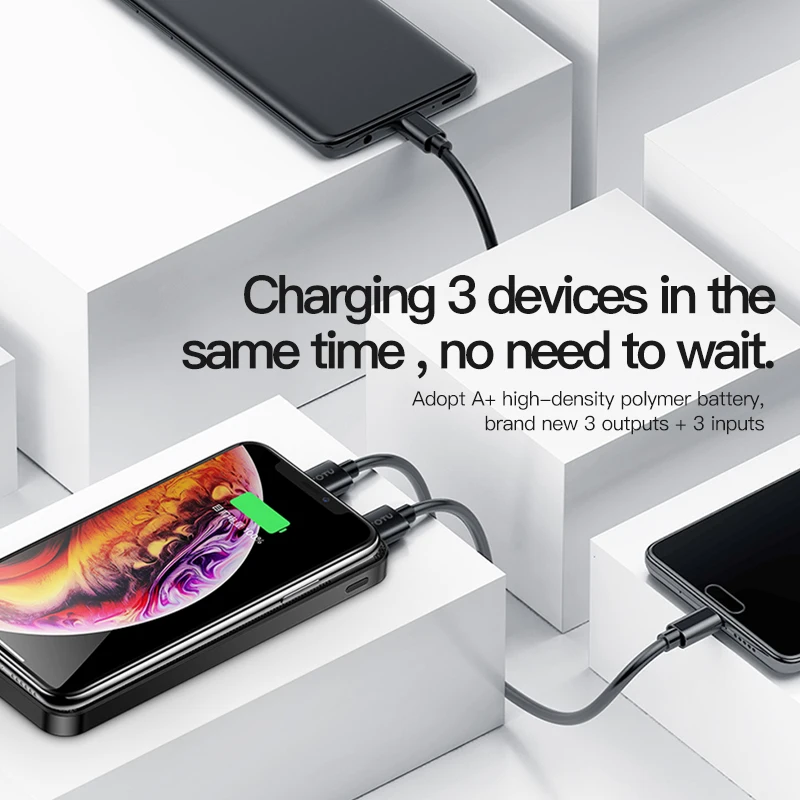 TOTU 10000mAh QI Wireless Charger Dual USB Power Bank For iPhone Xs Max X 8 LED Display External Battery Powerbank For Samsung TOTU 10000mAh QI Wireless Charger Dual USB Power Bank For iPhone Xs Max X 8 LED Display External Battery Powerbank For Samsung