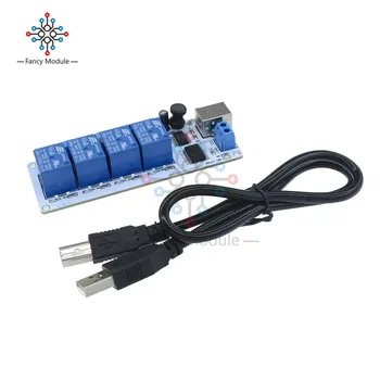 

4 Channel USB 5V 12V Relay Automation Module Board Computer Control For Arduino PIC DSP AVR With USB cable