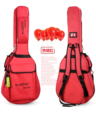 Высокое качество Профессиональный портативный 40 41 музыкальная Акустическая гитара мягкая сумка водонепроницаемый чехол рюкзак Наплечные ремни Мягкий - Цвет: red