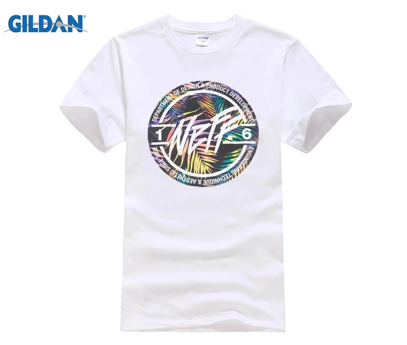 

Neff Stamp Tee Men's White Palms Short Sleeve Cotton Graphic T-Shirt Tee Shirt Homme T-shirt Men Funny