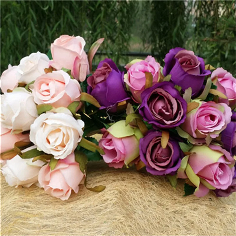 2 Types Silk Artificial Flowers Rose Bridal Wedding Bouquets Rose 2 Types Silk Artificial Flowers Rose Bridal Wedding Bouquets Rose