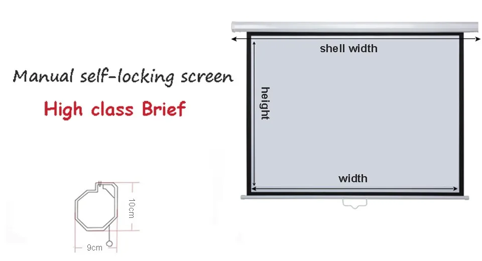 10" DOQI ручной выдвижной передний проекционный экран настенный потолочный формат(4:3) самоблокирующийся экран проектора матовый белый